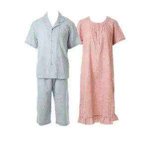 [갤러리아] 커플 면 요루 은은한 안개꽃나염 기본 남여파자마 세트(WPA7181M /WGN7181W)