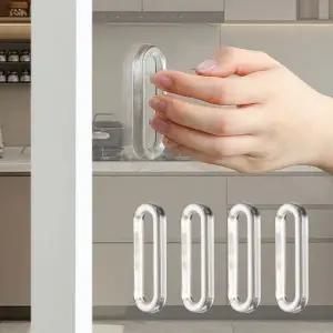 도어손잡이 베란다문 미닫이문 탈부착식 문손잡이 실리톤 투명