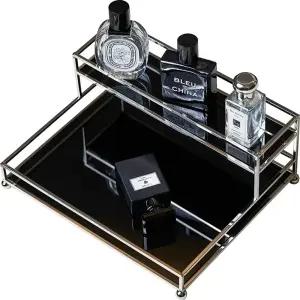 2단 고급 사각 진열대 화장품 선반 수납 향수 와이드 베이지