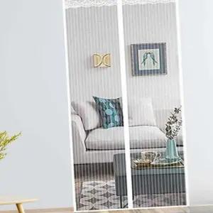 스트라이프 현관 방충망 모기장 화이트 방충문 문