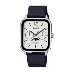 카시오 MTP-M305L-7A 공용 문페이즈 스퀘어 아날로그 가죽 손목 시계