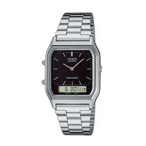 카시오 AQ-230A-1D 정품 공용 스퀘어 메탈 손목 시계