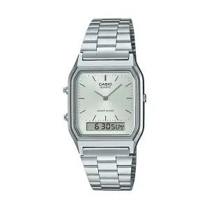 카시오 AQ-230A-7A 정품 공용 스퀘어 메탈 손목 시계