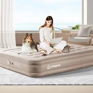 [에이치플러스몰]캠핑침대 두꺼운 자충 더블 경량 패브릭에어매트 대형 캠핑용매트