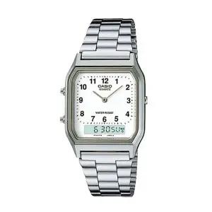 카시오 AQ-230A-7B 정품 공용 스퀘어 메탈 손목 시계