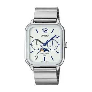 카시오 MTP-M305D-7A 공용 문페이즈 스퀘어 아날로그 메탈 손목 시계