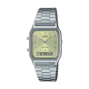 카시오 AQ-230A-9A 공용 스퀘어 메탈 레트로 손목 시계