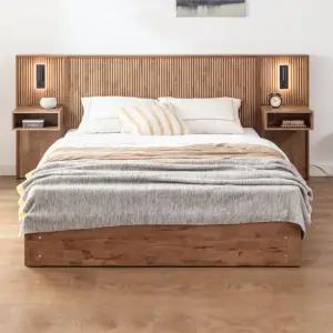 네오 로이드 호텔식 템바보드 원목 침대프레임 SS 협탁2 NES1087