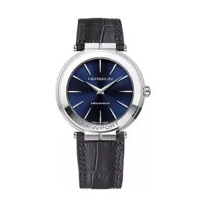 [미쉘에블랑] 1222AP15 뉴포트 슬림 메커니컬 남성 가죽 시계