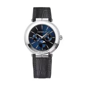 [미쉘에블랑] 12722AP15 뉴포트 슬림 문페이즈 남성 가죽 시계