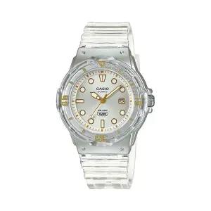 카시오 LRW-200HS-7E 반투명 라운드 여성 우레탄 아날로그 시계