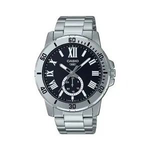 카시오 MTP-VD200D-1B 라운드 남성 메탈 아날로그 시계