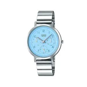 카시오 LTP-E314D-2B 라운드 아날로그 여성 메탈 시계