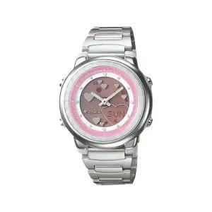 카시오 LAW-25D-4A 아날로그 디지털 콤비 여성 메탈 시계