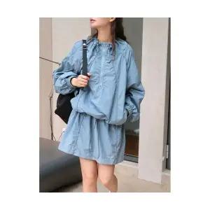 원피스 치마 미니 여성용 가을 캐주얼 야상 꽃봉오리 여밈 볼륨감 루즈핏 슬림핏 허리 BE3