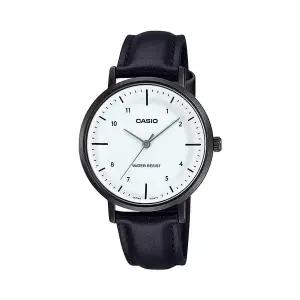 카시오 LTP-VT03BL-7B 라운드 여성 가죽 아날로그 시계