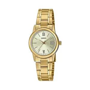 카시오 LTP-V002G-9B3 금장 라운드 여성 메탈 아날로그 시계