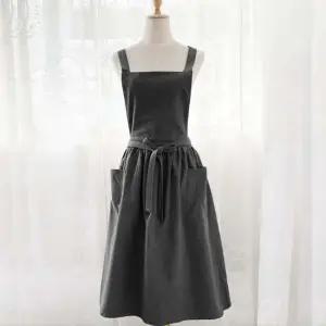 [무료배송] 린넨원피스 앞치마 주방 카페 작업복