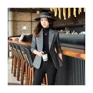 여자 정장 자켓 회색 코트 봄가을 캐주얼 상의 BE3