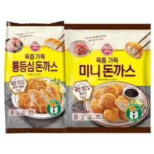 [오뚜기] 육즙가득 통등심 돈까스 420g + 미니돈까스 400g e[35778582]
