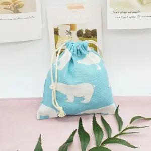 린넨 파우치 파란곰 소 여행파우치 캐리어정리 화장품파우치 선물포장