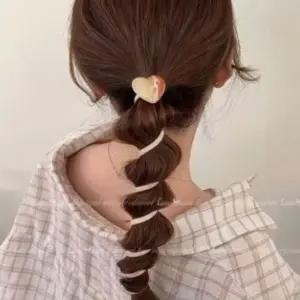 여성 전화선 하트 머리끈 1P 데일리 스프링 헤어끈 포니테일머리끈