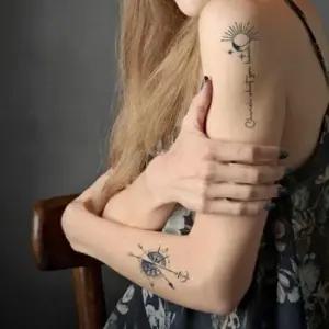 헤나 타투 문신 스티커 여성 남성 반영구