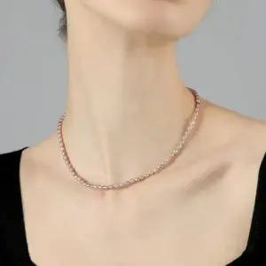 [패션] 선물박스 담수진주 목걸이 6mm 연장고리 핑크진주 백진주