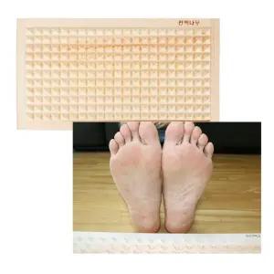 국산 편백나무 발지압판 피라미드엠보대형 마사지기