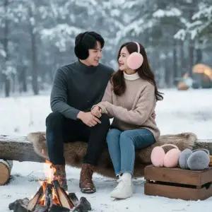 2P 겨울 방한 귀도리 이어머프 캠핑 낚시 등산 보온