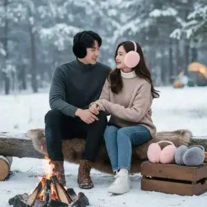 2P 겨울 방한 귀도리 이어머프 캠핑 낚시 등산 보온