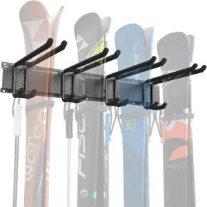 WALMANN 차고 스키 보관 정리 벽걸이 랙 4쌍 걸이 최대 200파운드 지탱