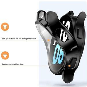 삼성 갤럭시 Watch7 용 케이스 + 스트랩 40mm 44mm 실리콘 밴드 팔찌 강화 유리 스크린 필름 TPU 케이스 보