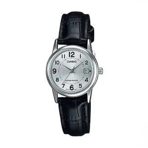 카시오 LTP-V002L-7B 여성 학생 아날로그 가죽 손목 시계