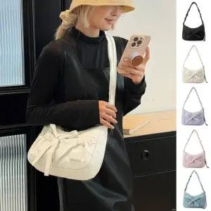 토트백 나일론백 주름스트랩 호보백 캐주얼 리본포인트 숄더백 크로스백 나일론가방