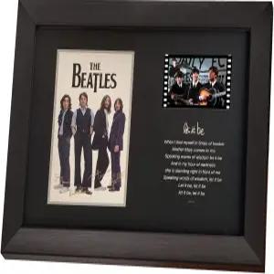 서명된 1x35mm 필름 디스플레이가 있는 베라투 비틀즈 액자 포스터 렛 잇 비 가사 장식 팬들을 위한 멋진