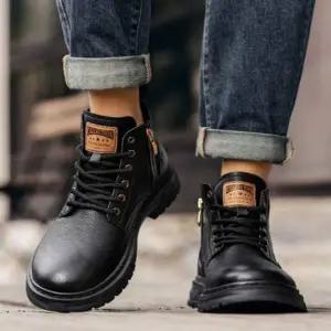 [RIZPICK]남성 빈티지 아웃도어 워커 부츠 2컬러 가죽 캐주얼 등산화