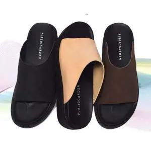 [RIZPICK]남성 가죽 슬리퍼 굽있는 여름 샌들 편한 데일리 신발 3색