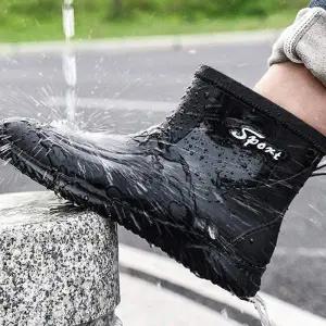 [RIZPICK]남성용 캠핑 장화 미끄럼방지 레인부츠 작업용 장마철 신발 45