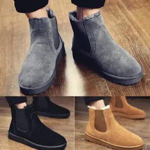 [RIZPICK]남성 첼시부츠 방한화 기모 털신발 남자 부츠 ZG3003