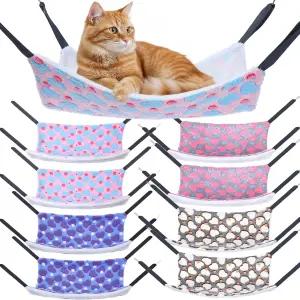 졸리루도 8개의 케이지용 고양이 해먹 반려동물 침대 리버서블 걸이식 소프트 실내 강아지 토끼 야생 동물