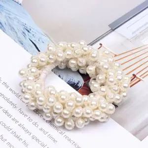 [콩심팥심]짱짱한 진주 머리끈 헤어끈 똥머리 데일리 심플스타일