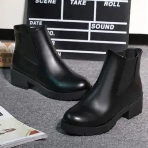 [패션] 가보시 여성 워커 첼시부츠 통굽 밴딩 슈즈 여자 데일리 신발