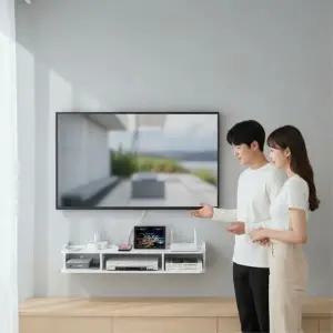 무타공 벽걸이 셋톱박스 공유기 2단 정리함 거치대