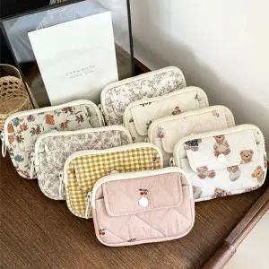 [콩심팥심]빈티지 플라워 카드 지갑 동전 코인 펄스 파우치 미니