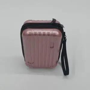 여행용 미니 하드캐리어 파우치 가방 로즈골드 캐리어