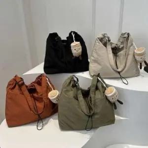 [패션] 복조리 스트링 숄더 크로스 백 캐주얼 여행 공항 패션