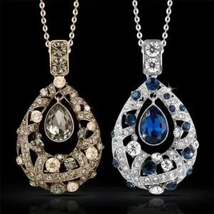 [패션] 큰 패션 롱 물방울 골드 실버 선물박스 스타일 긴 목걸이