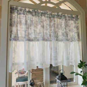 미니커튼 레이스 커튼 하프커튼 가리개 창문커튼 쉬폰 사계절 스틱 발란스 도어 높이