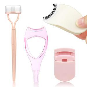 주옴 4 in 1 속눈썹 어플리케이터 도구 키트, 페이스 래쉬 클립 휴대용 컬러스 분리기 마스카라 빗 버디 세트 여성용